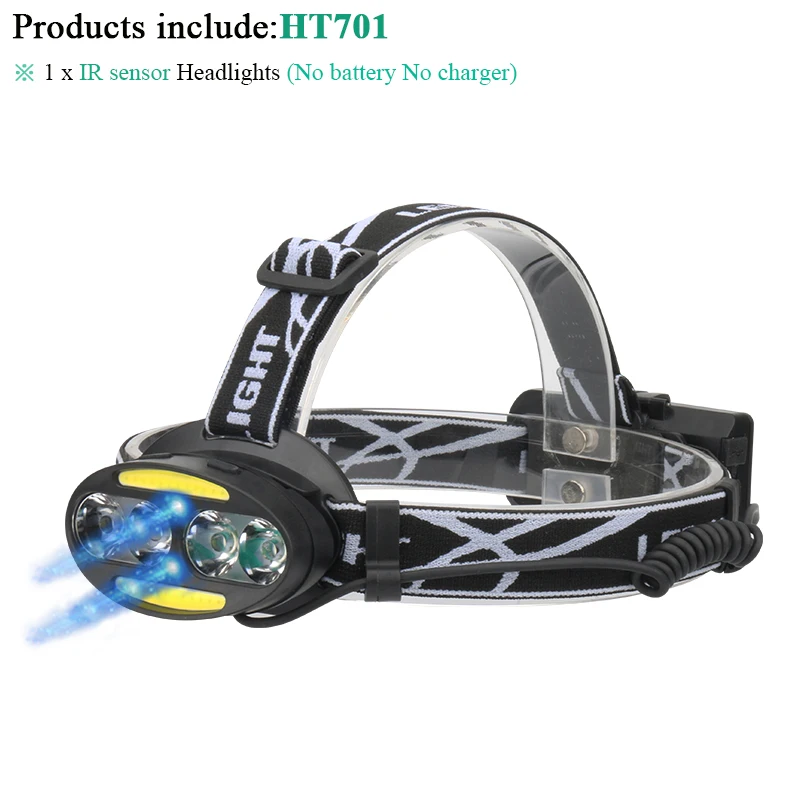 ИК датчик COB 4T6 32000 люмен светодиодный головной фонарь высокой мощности светодиодный головной Фонарь налобный фонарь Перезаряжаемый Фонарь 18650 аккумулятор - Испускаемый цвет: BHT701A1