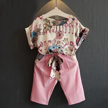 

Summer Toddler Baby Girls Clothes Short Sleeve T-shirt Tops T-shirt + Pants Shorts 2019 Fashion Kids Outfits Children's Clothing