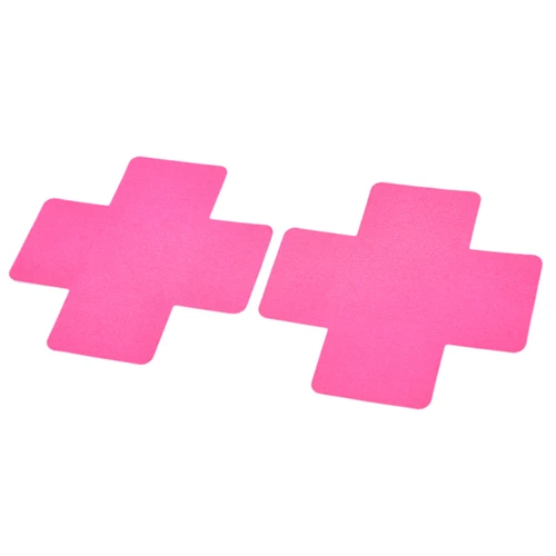 1 пара крест Форма опорожненная Грудь лепестки Прямая клей для женщин пикантные Стикини лепестки груди и Стикеры - Цвет: Pink