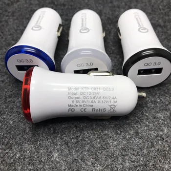 100PCS For iPhone 8 X XS XR Chargers QC3.0 Quick Fast Car Charger Adapter High Quality LED Colorful 5V 3A USB By Free DHL