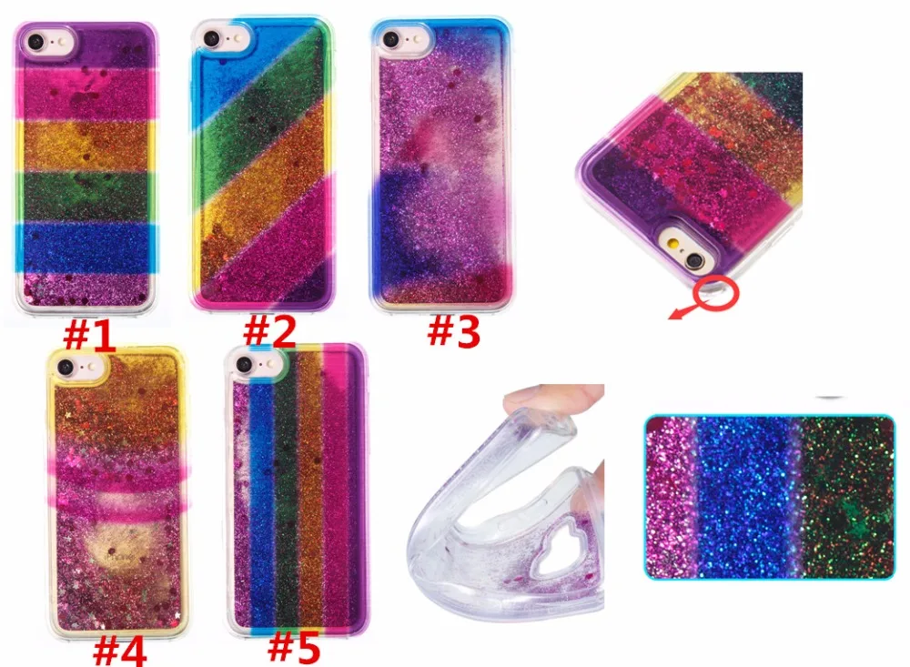 Rainbow Soft TPU Dynamic Liquid Glitter Quicksand phone