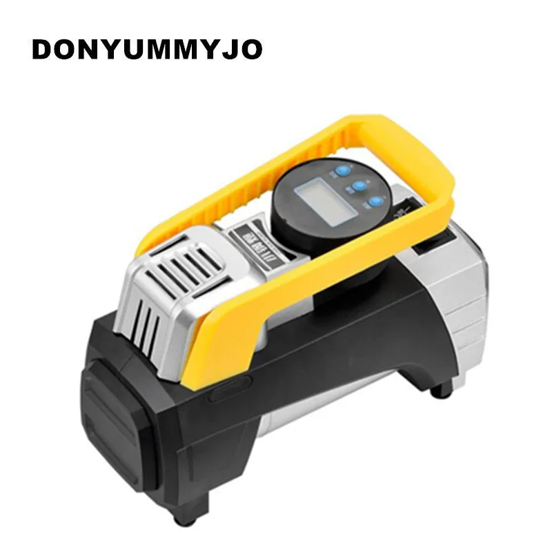 

DONYUMMYJO NEW LED Light Low Noise Cylinder Motorcycles Car Air Compressor Car Tire Inflatable Pump for Car Emergency DC 12V