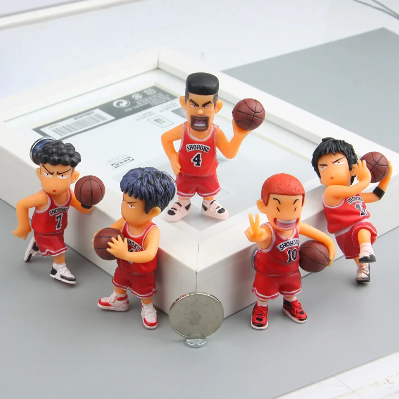 

5Pcs 3D Cartoon series anime characters Slam Dunk 3D fridge magnets Toy Figures Refrigerator magnets Children Gift Basketball