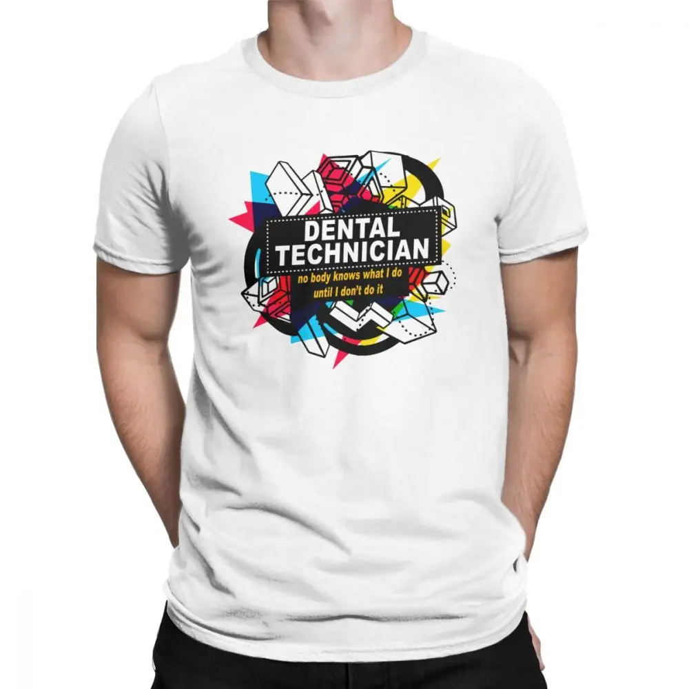 

Dental Technician No Body Knows Men's T Shirt Dentist Funny Cotton Short Sleeve Tee Shirt Crewneck Humor T-Shirts Tops Plus Size