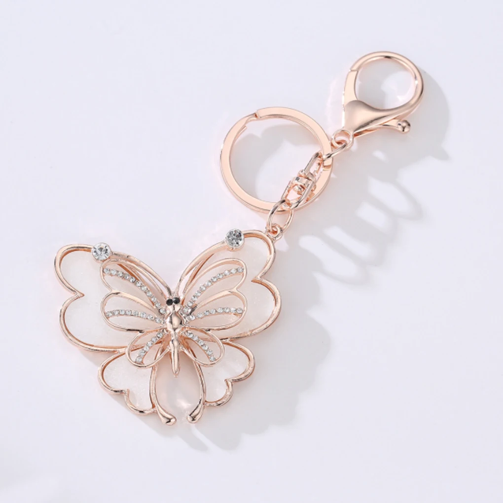 

2019 NEW Home Office Key Ring Zinc Alloy Holder Butterfly Decor Handbag Purse Rhinestone Keychain Keyring