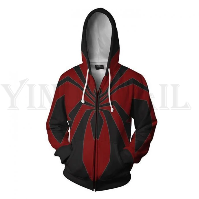 

Men and Women Zip Up Hoodies Spiderman 3d Print Hooded Jacket Mravel Movie Superheroes Sweatshirt Costume Harajuku Streetwear