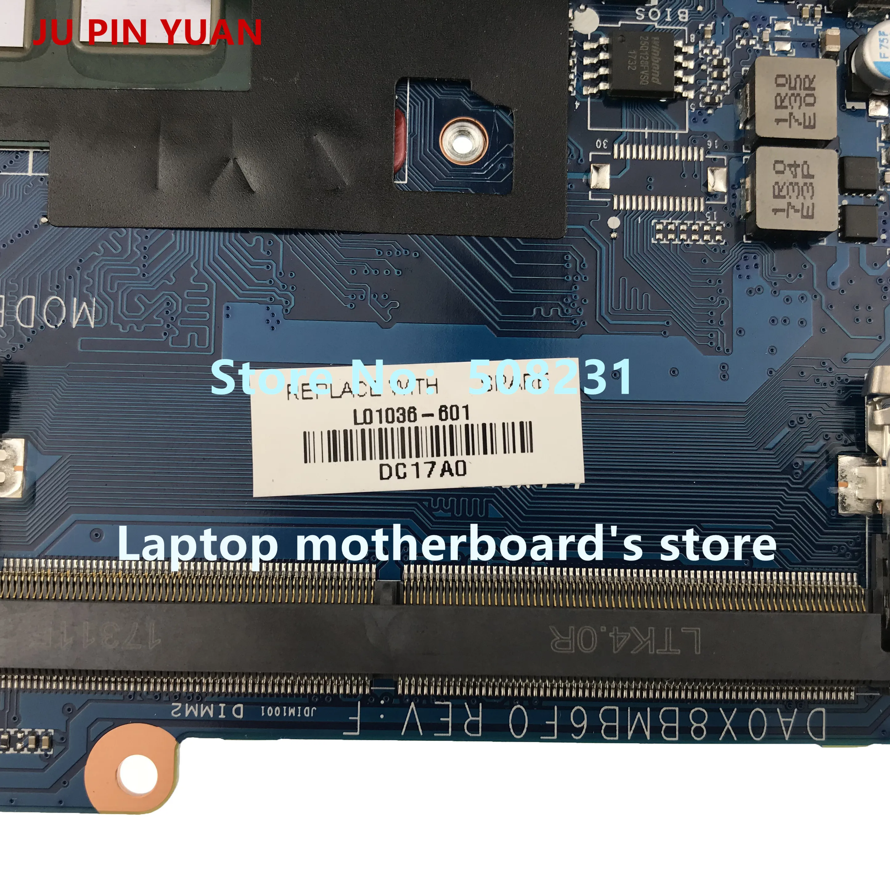 Ju pin yuan для ноутбука hp ProBook 430 G5 L01036-001 L01036-601 DA0X8BMB6F0 материнская плата для ноутбука I3-6006U полностью протестирована