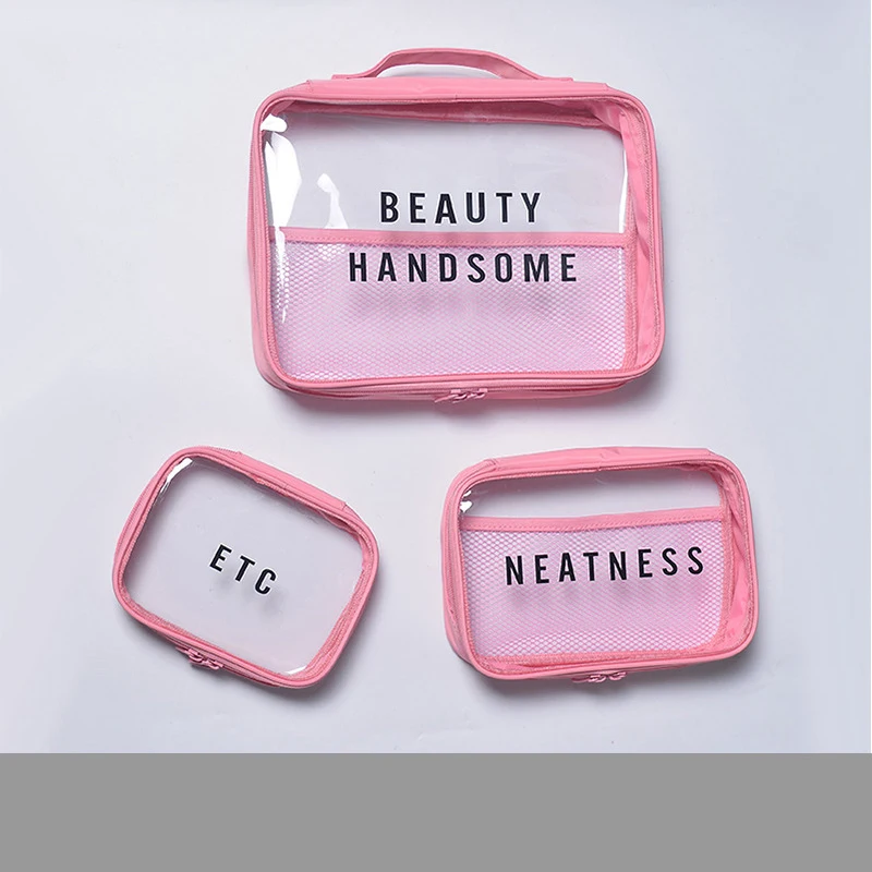 3 шт. прозрачный макияж сумка прозрачная косметичка Водонепроницаемый органайзер для макияжа, сумка косметичка, моющиеся туалетные сумочки