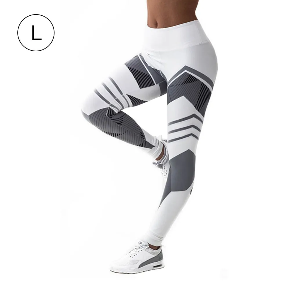 

Digital Geometric Printed Sports Leggings Women Fitness Clothing White Gym Sportswear Running High Waist Yoga Pants XXXL S3