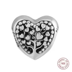 Расцвет сердца Шарм 925 пробы серебряные шарики для изготовления ювелирных изделий Подходит Для женщин Браслеты Подвески Серебро 925