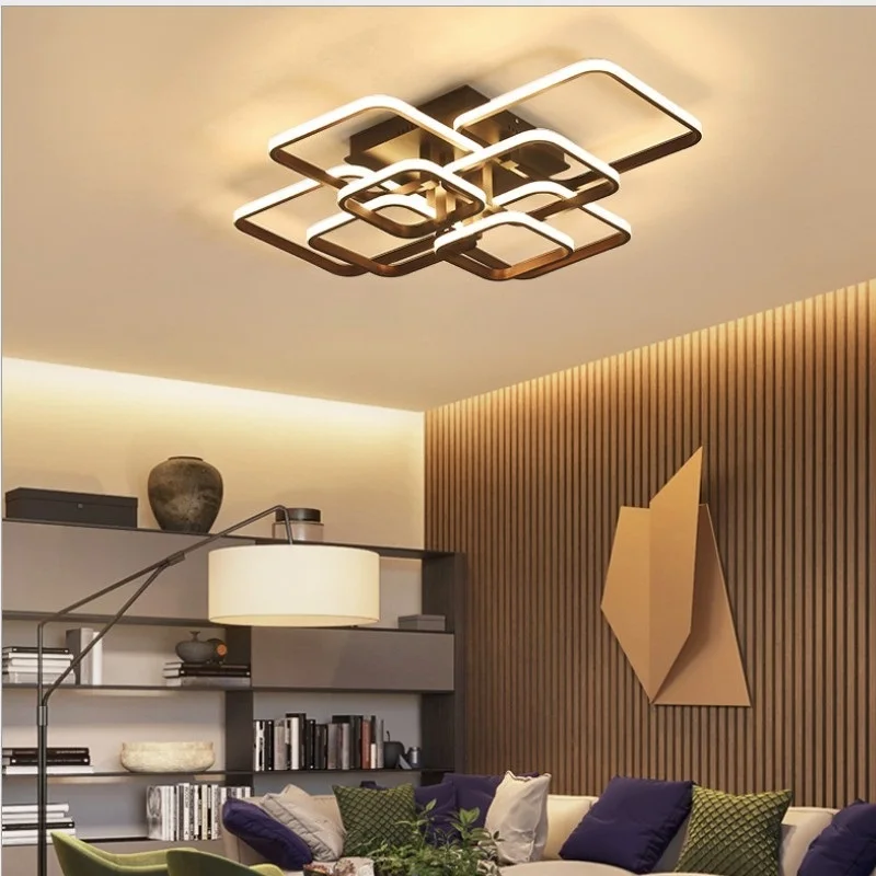 Moderna do Candelabro de Teto do Diodo Emissor de Luz do Quarto da Sala de Estar Luminárias de Teto com Acrílico de Controle Iluminação Casa Conduziu Remoto 110-220v 1 diodo emissor de luz do quarto da
