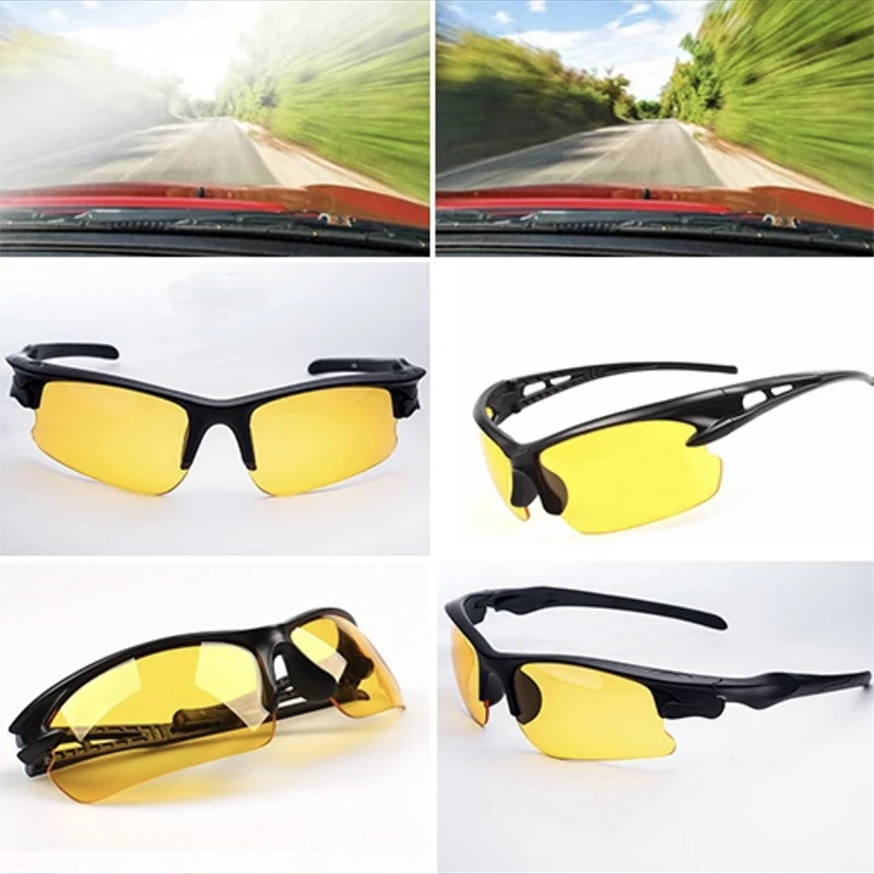 Очки ночного видения для автомобиля, солнцезащитные очки для мужчин и женщин, спортивные уличные очки, очки UV400, солнцезащитные очки для водителя, очки для ночного вождения