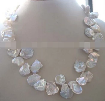 

Miss charm Jew1483 freshwater pearl white reborn keshi necklace 18 "