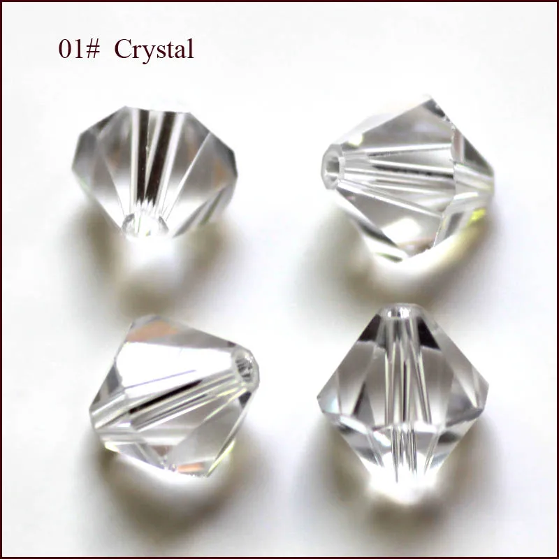 3 мм, 4 мм, 5 мм, 6 мм, 8 мм, 10 мм, 300 шт, стеклянные кристаллы, свободные граненые биконусные бусины 5301 для изготовления браслетов и ожерелий - Цвет: crsytal
