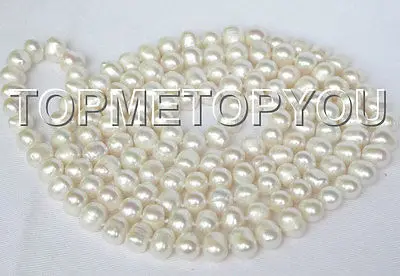 

Free Shipping >> new hot Authentic 46" 8mm white freshwater pearls necklace E199e E82
