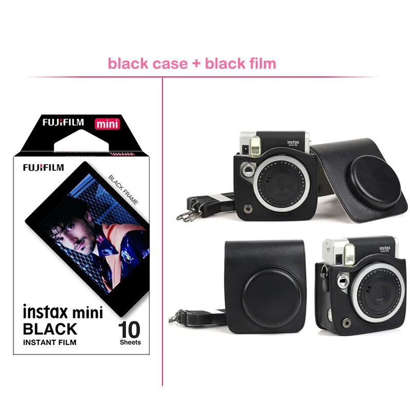 Geniune Fujifilm Instax Mini мгновенная цветная пленка с защитной из искусственной кожи чехол для камеры Сумка для Fuji Instax Mini 90 камера