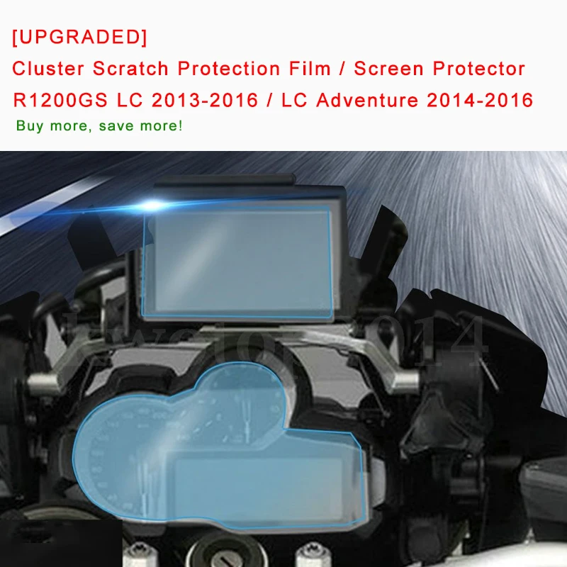 [UPGRADED] for BMW R1200GS LC 2013-2016 LC Adventure 2014-2016 Cluster Scratch Protection Film Screen Protector Blue Light Explosion-proof (3)