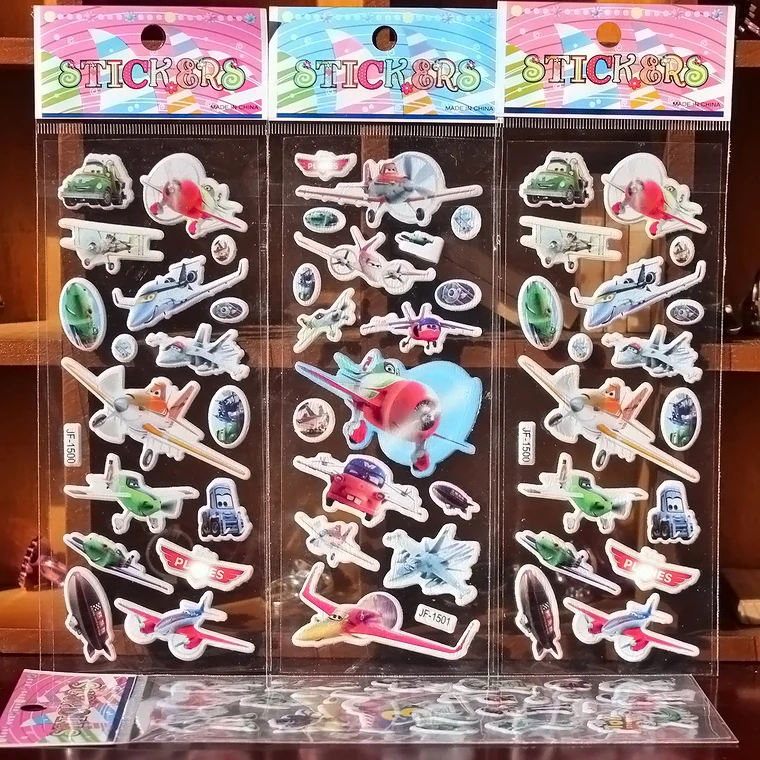 

5pcs Non-repeated Kids Sticker Sheets Children 3D Foam Sticker Disny Famous Cartoon Planes Stickers NOT for nail