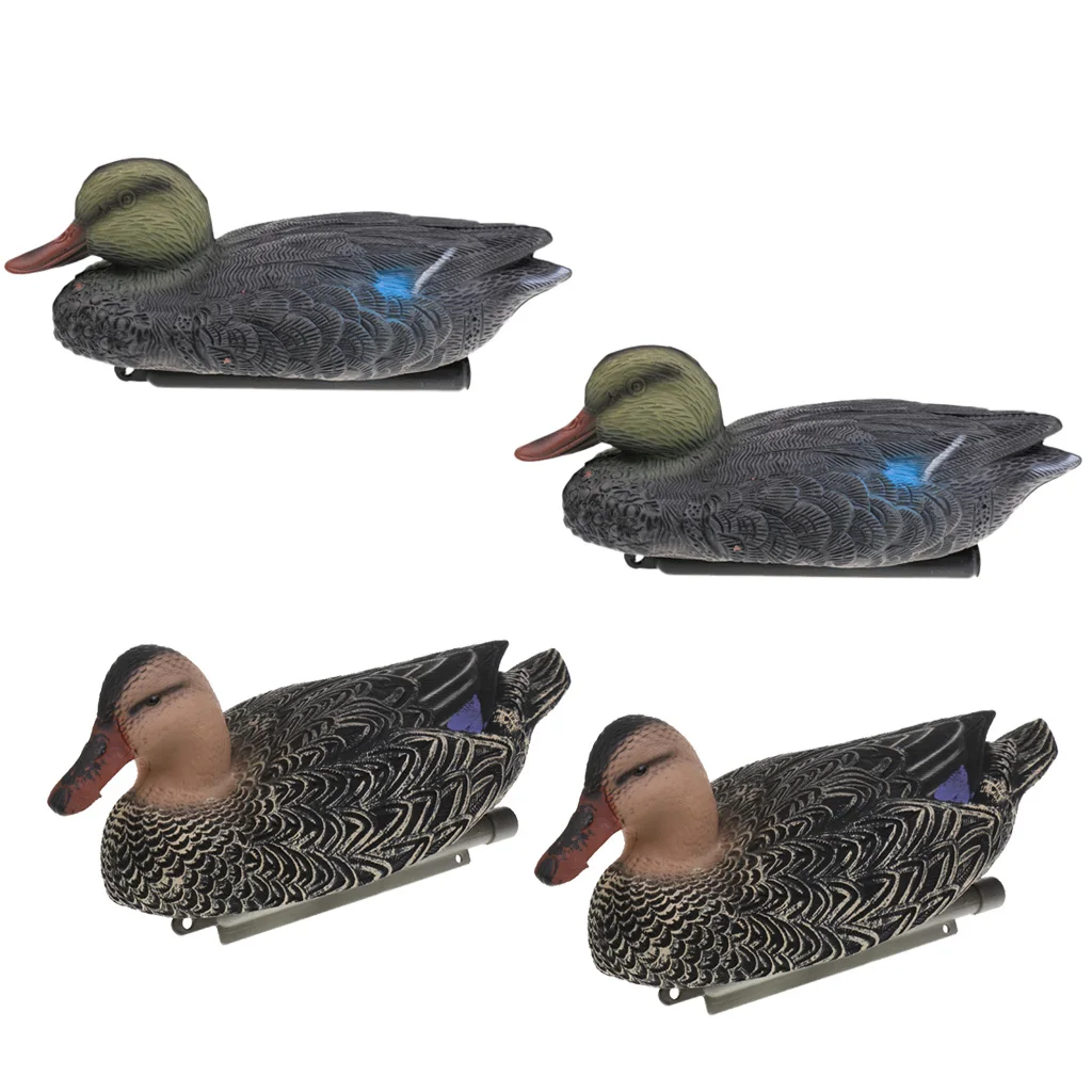 4 Pieces 3D Lifelike Floating Mallard Duck Decoy Hunting Decoys Garden Yard Lawn Garden Yard Lake Decorative Garden Ornaments