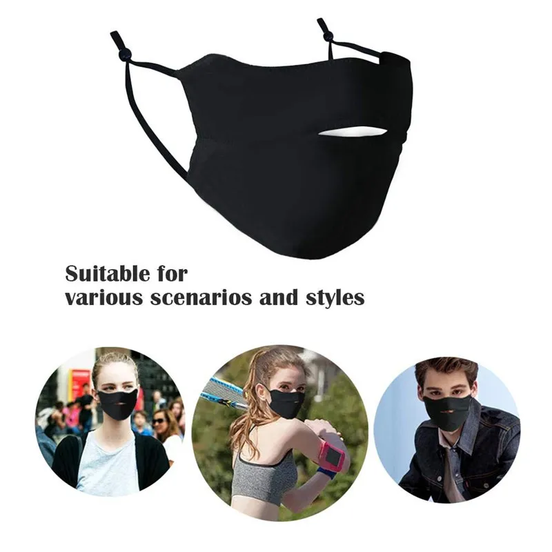 Маска для лица для защиты от солнца, УФ-защита, для женщин UPF50+, моющаяся, дышащая, ледяная, шелковая ткань, мужская, Анти-пыль, маска для рта для лета, велоспорта