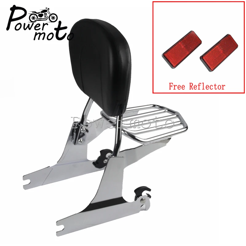 Motorcycle Detachable Sissy Bar Backrest Passenger Luggage Rack For Harley Dyna FXDB FXDC FXDL