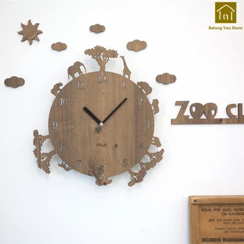 

Cartoon Creative Living Room Wall Clock Modern Design Silent Animal Wall Clock Clocks Reloj Pared Watches Saat Adornment WKP065