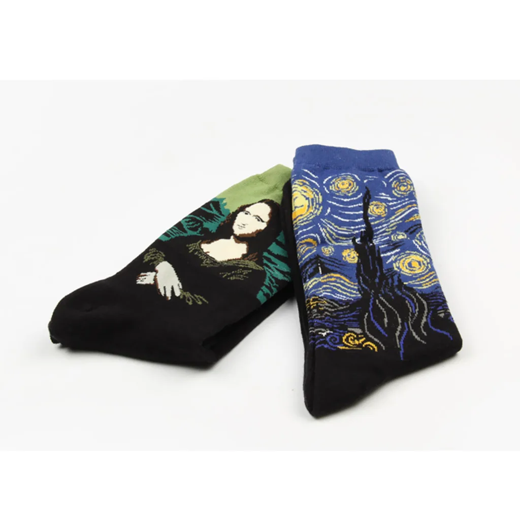 Men's Classical Painting Crew Socks Casual Mid-calf Length Socks #1