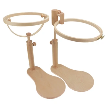 

Embroidery Hoops Frame Set Bamboo Wooden Embroidery Hoop Rings for DIY Cross Stitch Needle Craft Tools 360 Adjustable Ring
