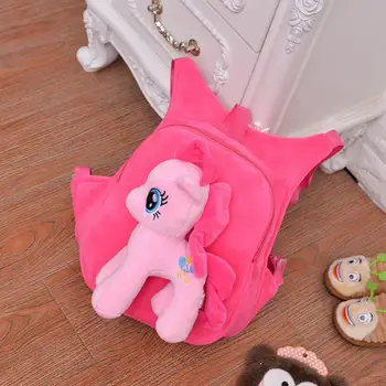 

2018 New Children Cute 3D Pony Backpack Gaby Schoolbag For Boys Girls Cartoon Bags Kids Plush Mochila Infantil 11 Color