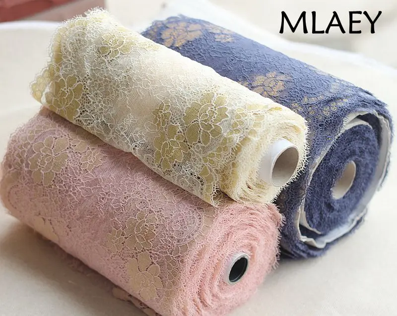 MLAEY эластичная кружевная отделка мягкая Цветочная ткань для шитья платья Ширина
