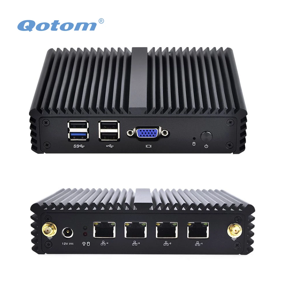 QOTOM Mini PC Q190G4N with 4 Gigabit LAN Ports preload pfSense Firewall Router Quad core Mini