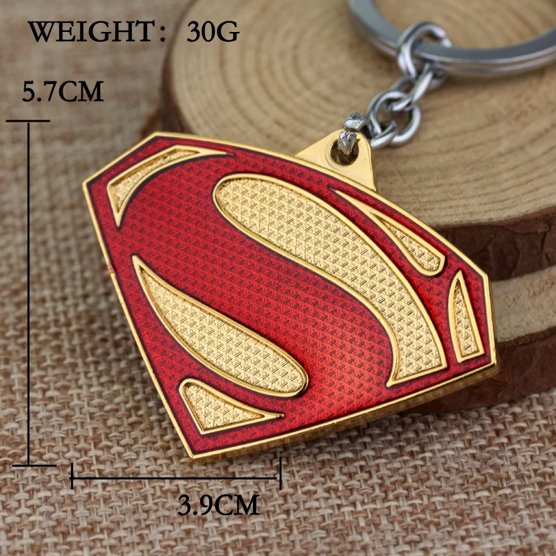 Llaveros de superhéroe de Color rojo de colores oro Vintage de superhéroe joyería de película de alta calidad Llaveros