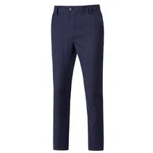 Новые мужские брюки новые полосатые брюки для делового костюма модные повседневные Прямые брюки от костюма брюки мужской костюм брюки на заказ
