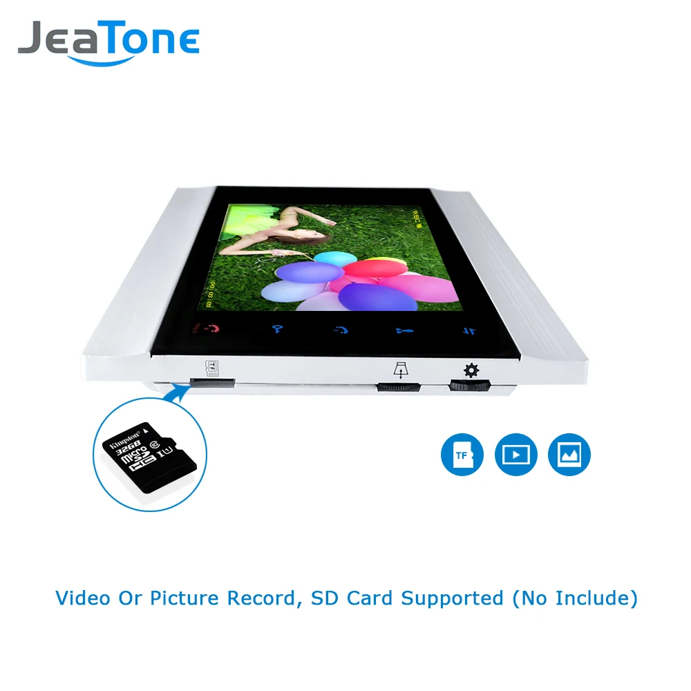 JeaTone 7 дюймов видео дверной звонок Домофон с 600TVL наружная камера IP65 на дверь