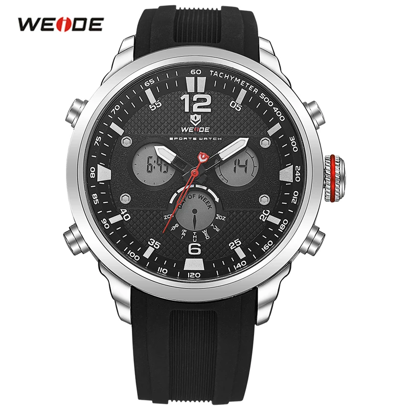 WEIDE Модные светодиодные цифровые кварцевые часы мужские военные спортивные