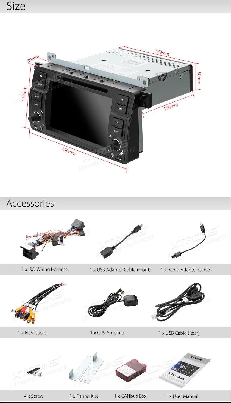Sale XTRONS 7 inch HD Digital Touch Screen Car DVD Player CANbus GPS Navigation For BMW E46/Rover 75/MG ZT 2001 2002 2003 2004 2005 16