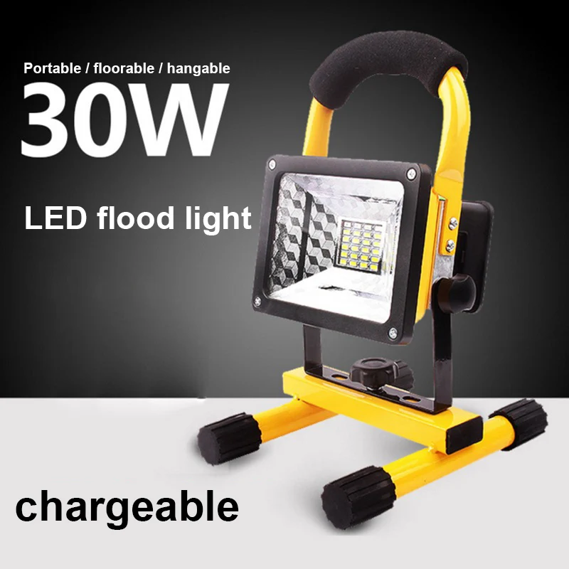 

New Rechargeable Portable LED Floodlight 30W Security Outdoor Work Light Lamp NE