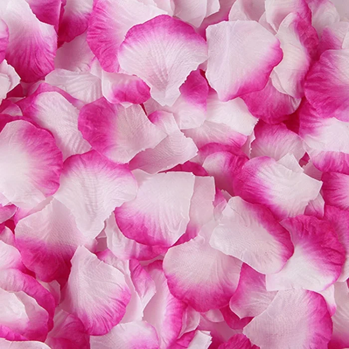 Новинка 2000 шт/партия 5*5 см шелковые лепестки роз для свадебного украшения, романтические искусственные лепестки роз Свадебные цветы розы - Цвет: purple white