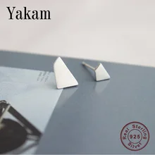 Простые неправильной формы, твердые квадратные серьги-гвоздики, осень, 925 пробы, серебряные геометрические серьги для женщин, девушек, модные ювелирные изделия, подарок