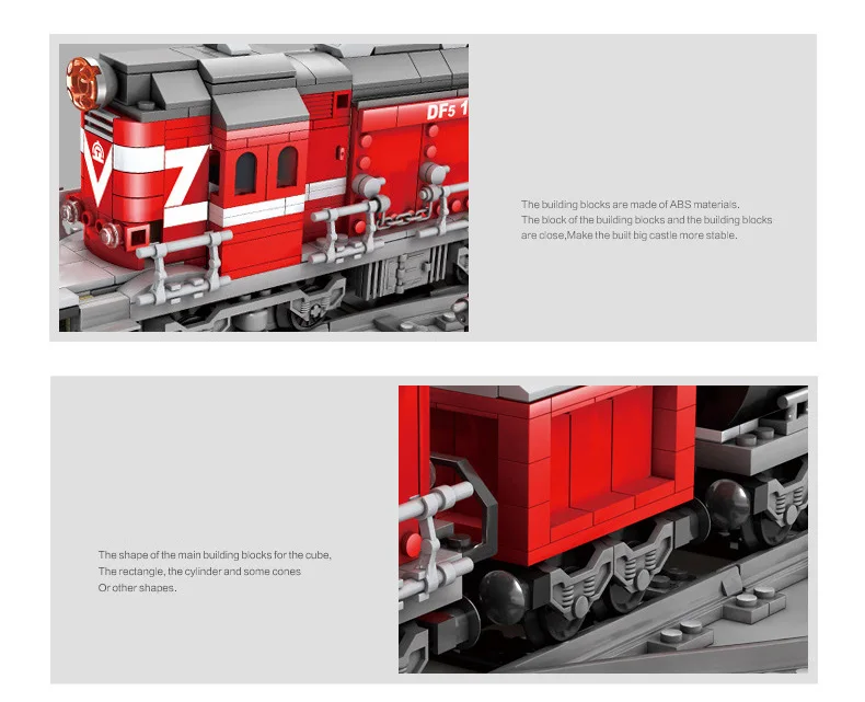 Техника на батарейках DF5 железнодорожный поезд Строительный Блок поезд дирижер фигурки водителя плоский прицеп кирпичи игрушки коллекция