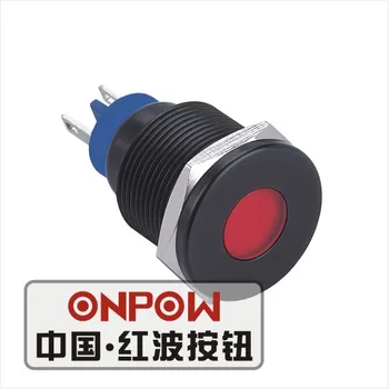 

ONPOW 19mm Metal LED Waterproof Signal lamp, Black indicator lamp, indicator light (GQ19T-D/R/6V/A) CE,RoHS