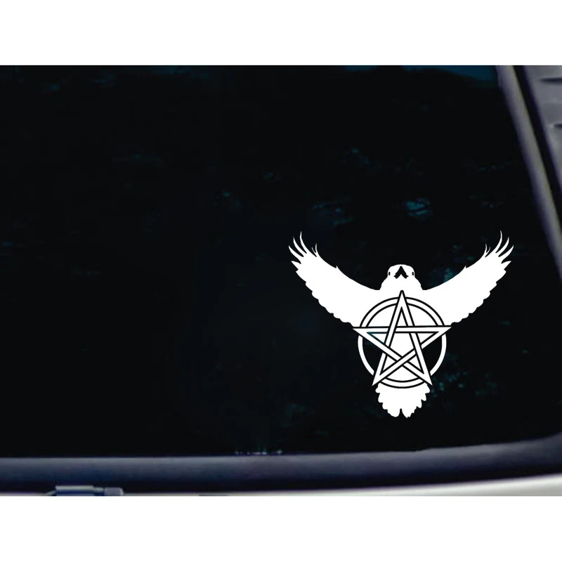 YJZT 17 7 см * 14 животный Ворон пентаграмма модная Виниловая наклейка для мотоцикла