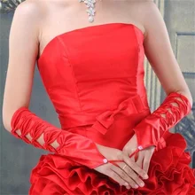 Новое поступление Свадебные Перчатки Элегантные без пальцев белые/цвета слоновой кости/красные Эластичные Свадебные перчатки Модные свадебные аксессуары