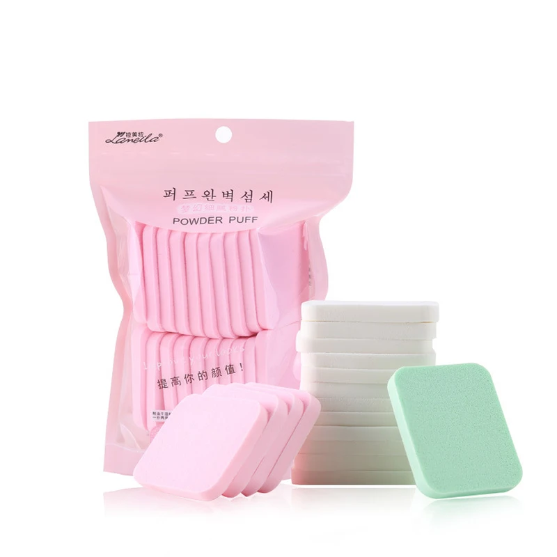 

20Pcs Square Cosmetic Puff Compress Cleansing Sponge Flutter Body Facial Face Cleanse Wash Pad Remove Makeup