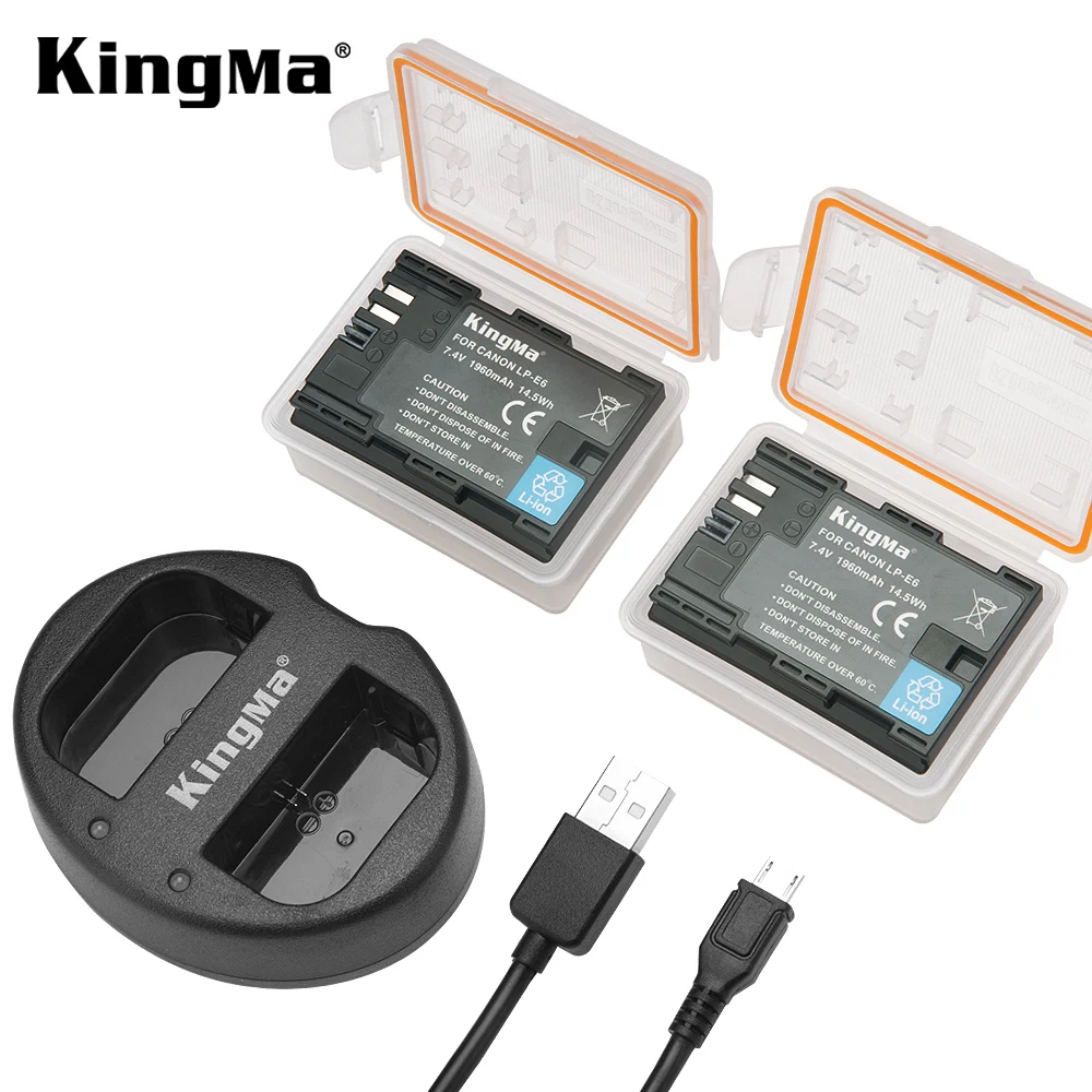 

KingMa LP E6 LPE6 LP-E6 E6N Battery+ Dual Charger For Canon EOS 5D3 5D4 5DS R 5D Mark II 5D Mark III 6D 7D 80D EOS 5DS R Camera
