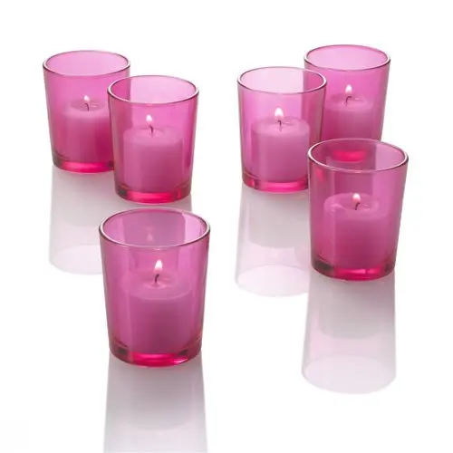Bulk set fo 48 glass colored votive candle holder(without ...