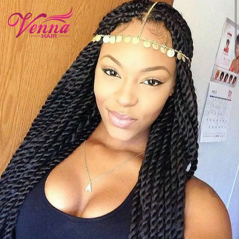 Lace Box Braids Wig Twist Synthetic Black Hair Heat
