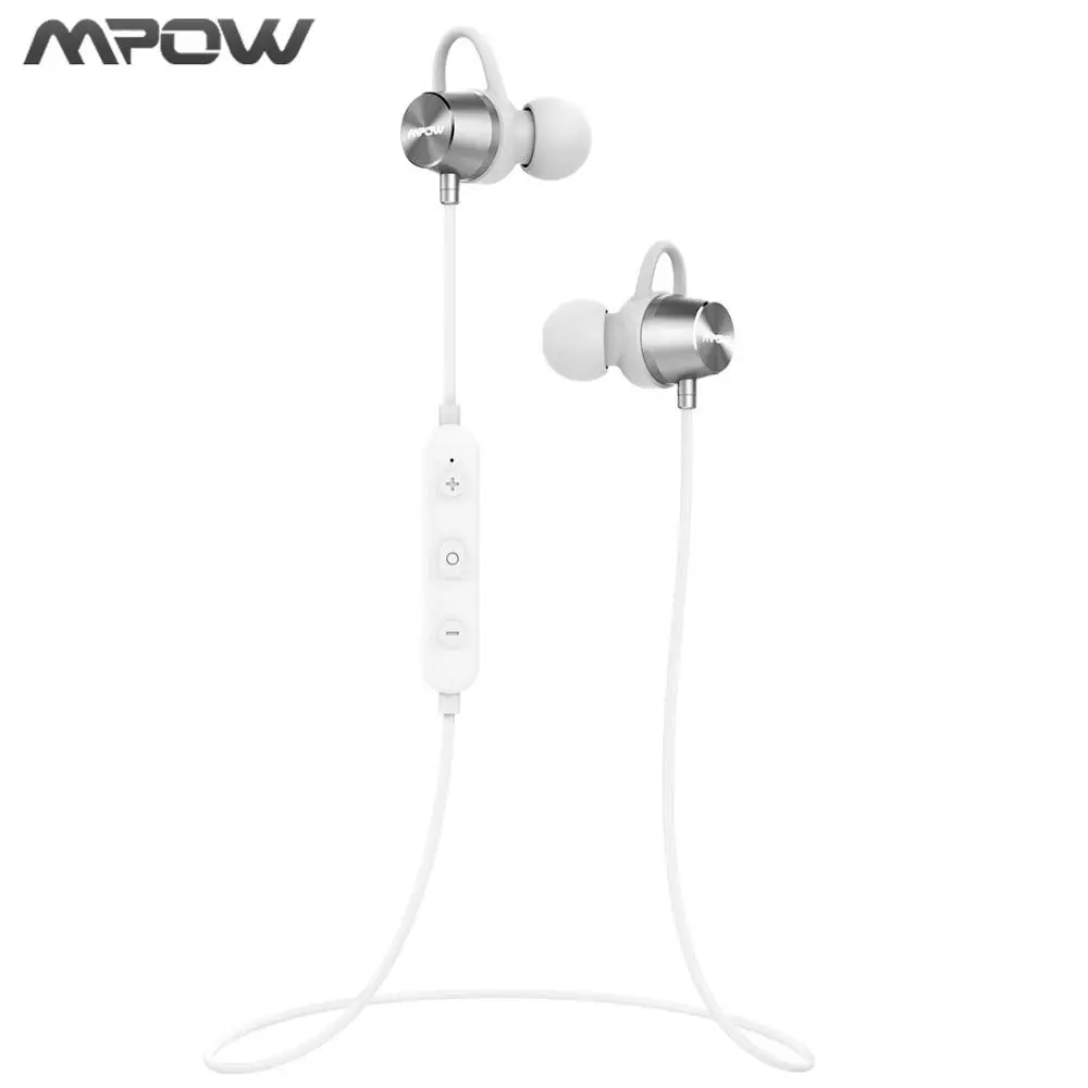 Оригинальные Mpow BH083 Bluetooth 4,1 наушники-вкладыши беспроводные магнитные стерео наушники IPX6 водонепроницаемая Спортивная гарнитура для телефонов - Цвет: white