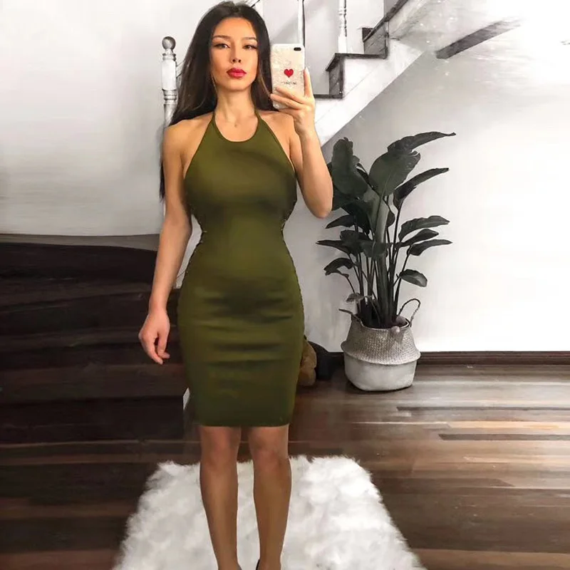 olive green bodycon