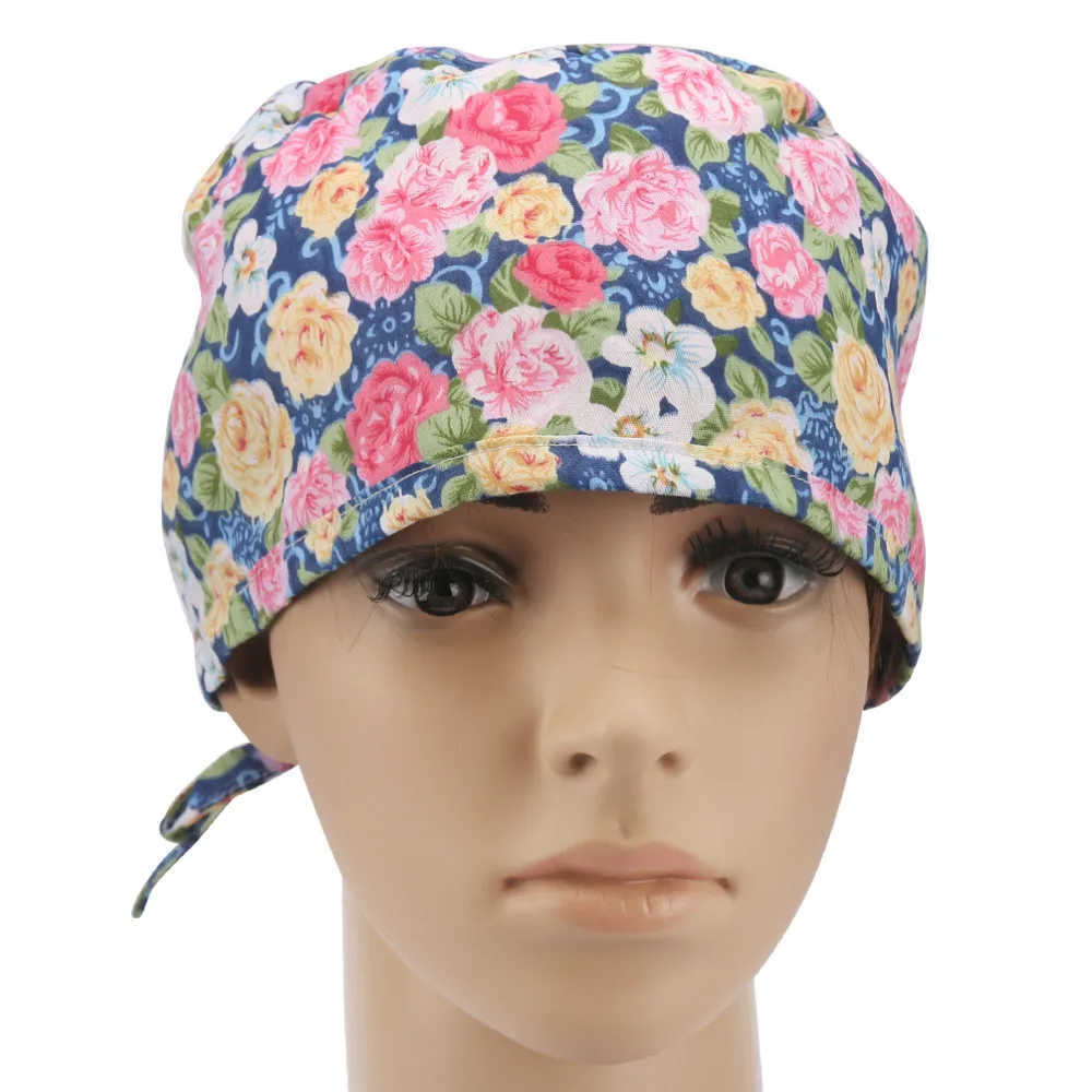 Women's Surgical Scrub Cap Nurse Cap Medical Hat Printed Scrub Hatsin